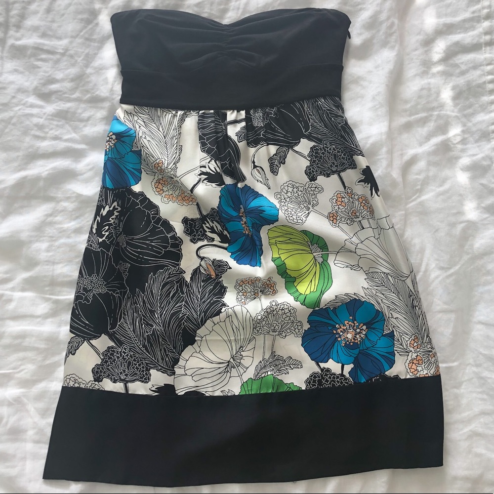 Susana Monica strapless silk dress. Size 8.